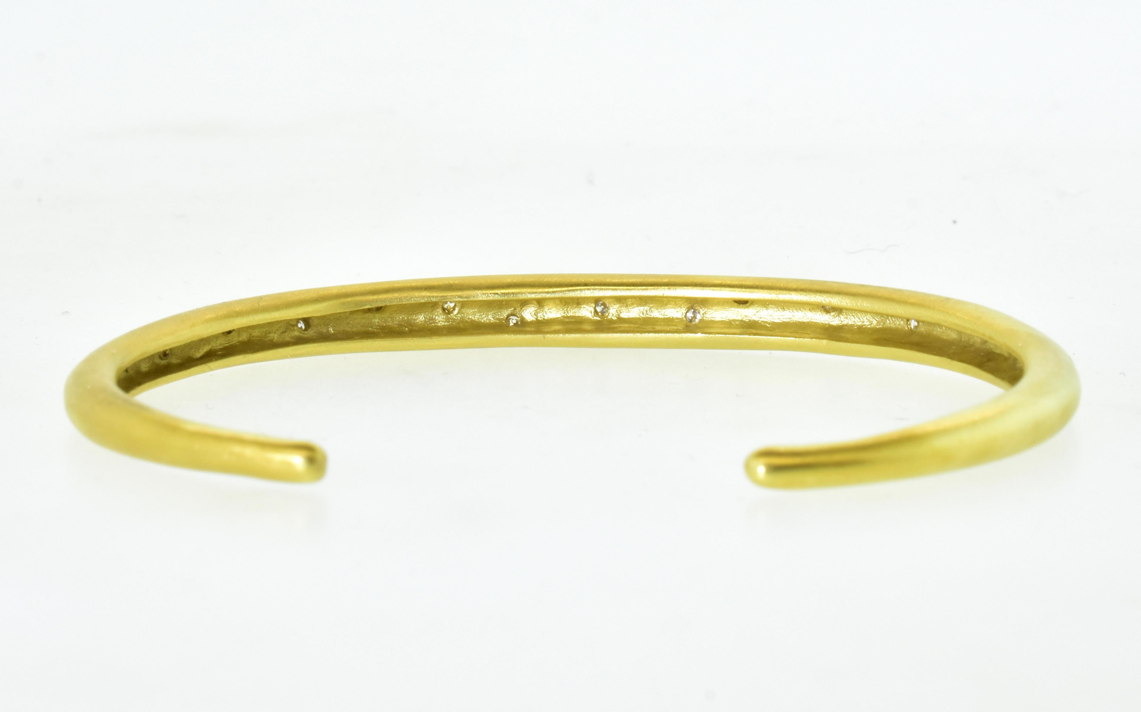 Brilliant Cut 18K Heavy Gold and Diamond Hand Made Bracelet