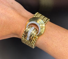 Gold and Diamond Buckle Bracelet