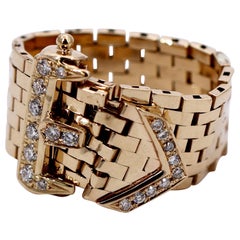 Gold and Diamond Buckle Ring