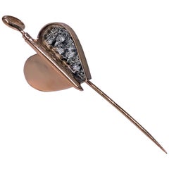 Gold and Diamond `Can Opener' Pin