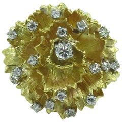 Gold and Diamond Carnation Ring
