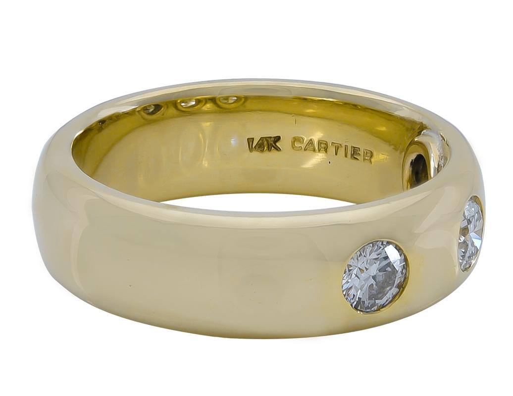 Gold and Diamond Cartier Band In Excellent Condition For Sale In New York, NY