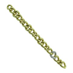 Gold and Diamond Curb Link Bracelet