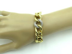 Gold and Diamond Curb Link Bracelet