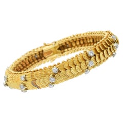 Gold And Diamond Dragon Scales Bracelet