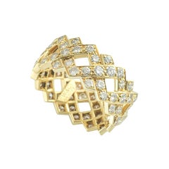 Gold and Diamond Dress Band Ring 1.28 Carat