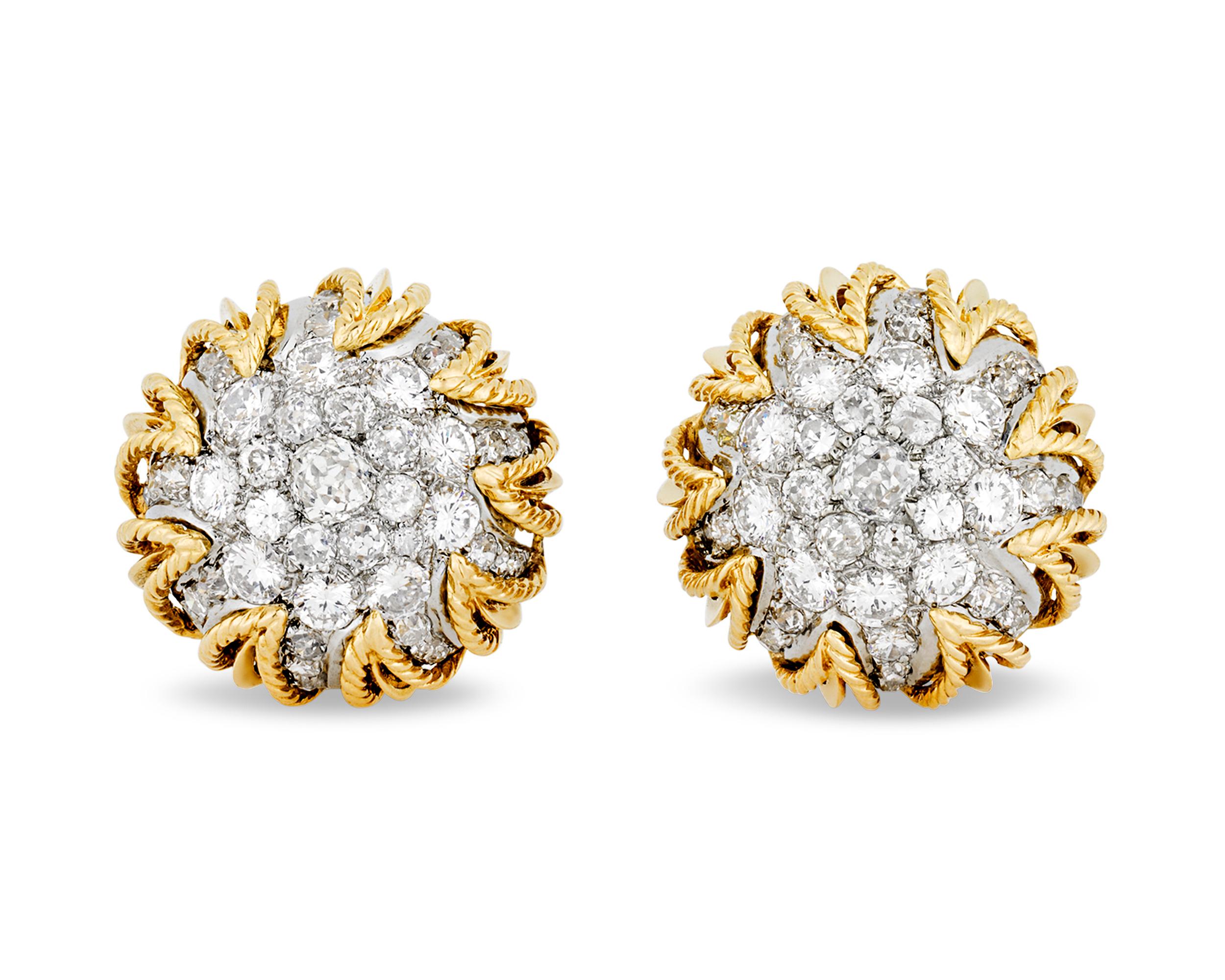 Modern  Van Cleef & Arpels Gold and Diamond Earrings