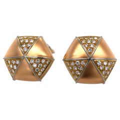 Retro Gold and Diamond Earrings