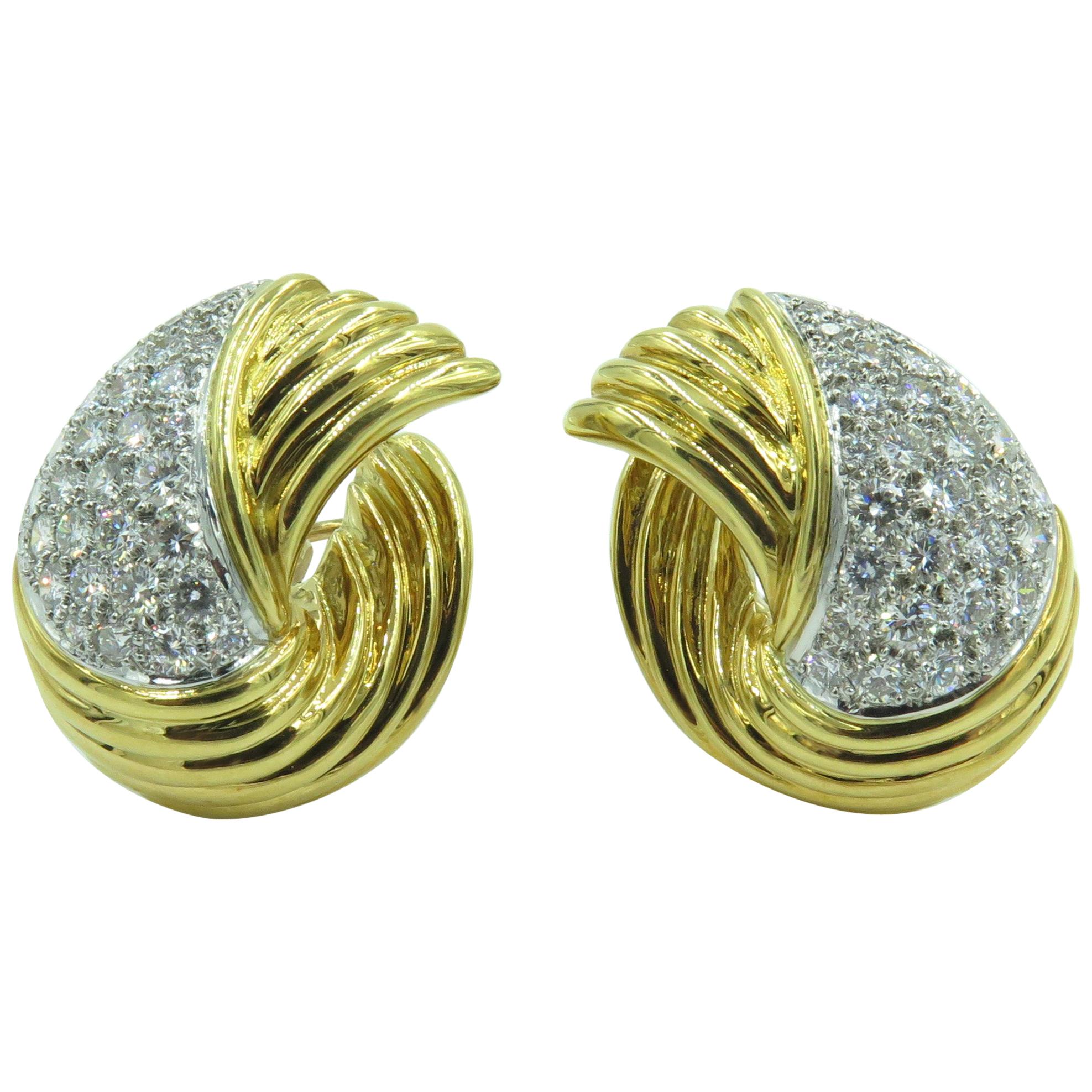 Gold and Diamond Earrings