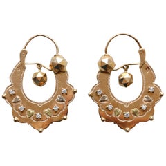 Gold and Diamond Earrings