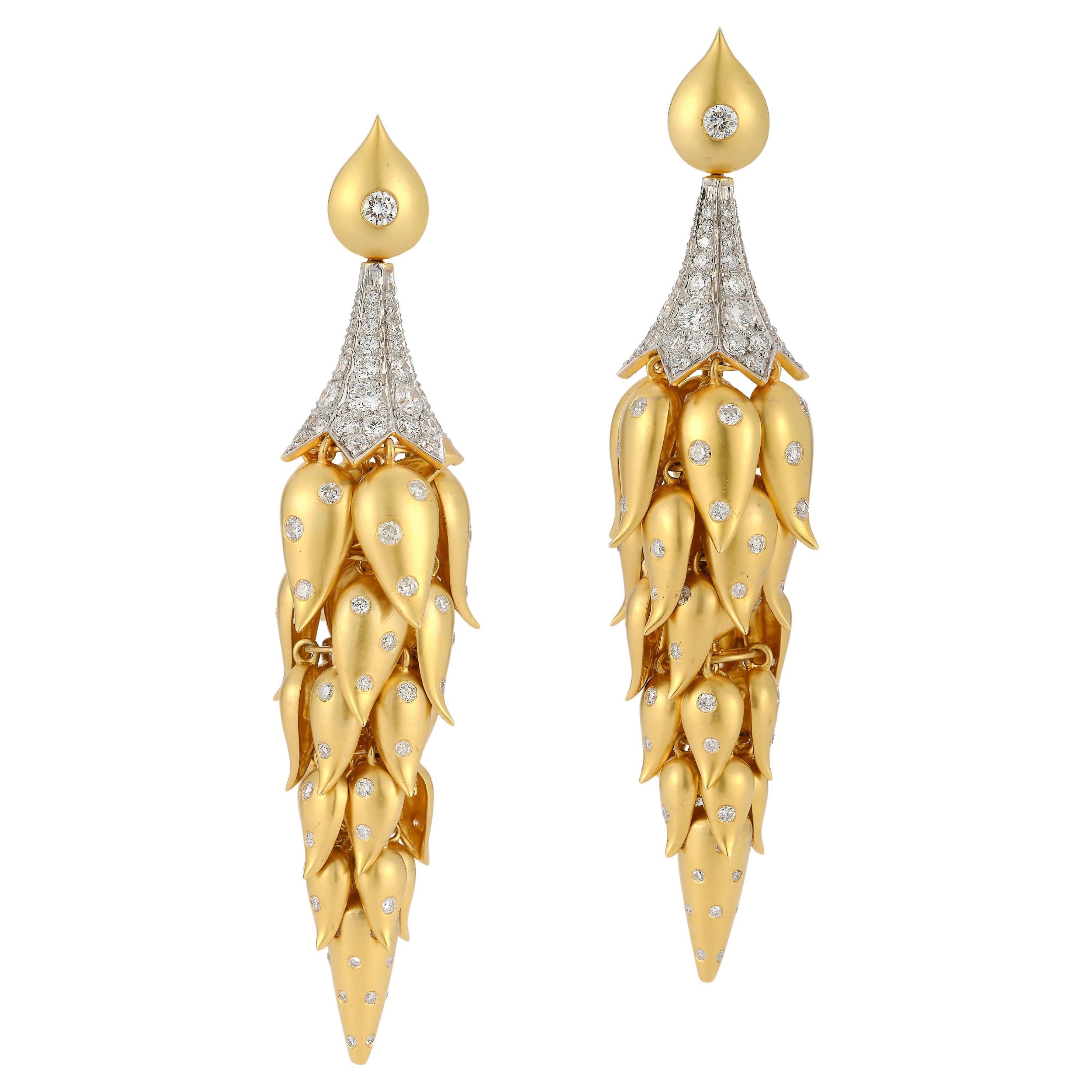 Gold and Diamond Earrings