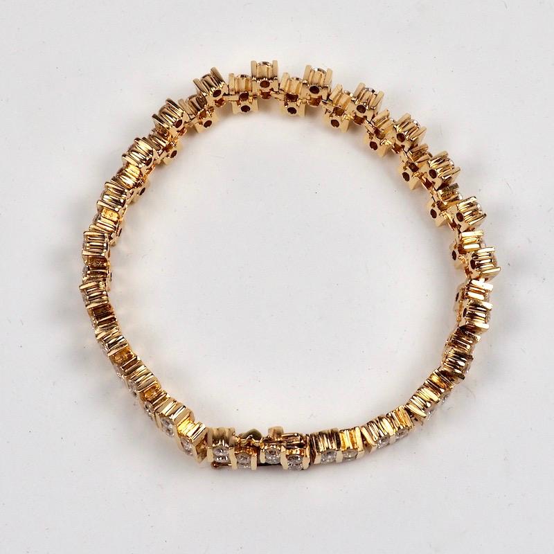 Women's Gold and Diamond Eternity Bracelet 5.5 Carat