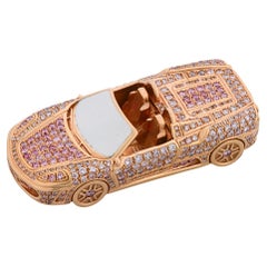 Vintage Gold and Diamond Ferrari Pendant, 3.82 Carats