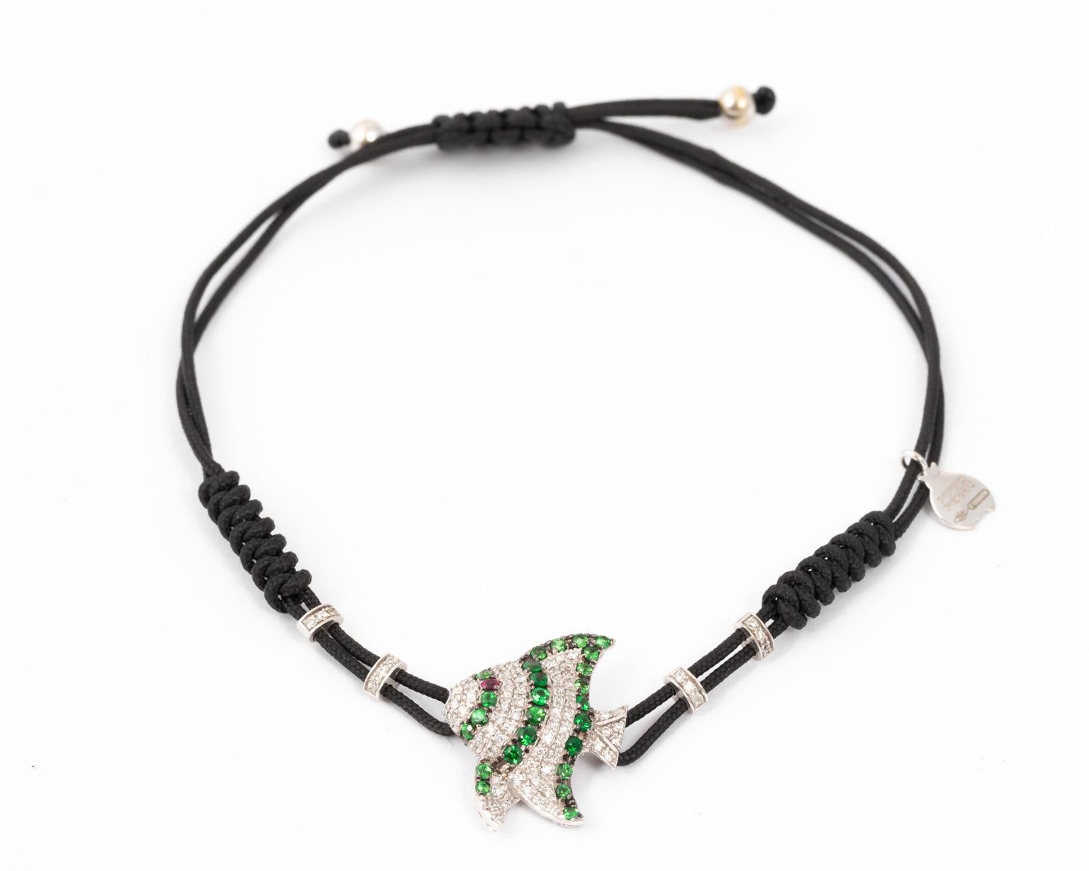 Women's Gold and Diamond Fish Bracelet by Pippo Perez