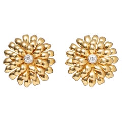 Pendientes Flor de Oro y Diamantes
