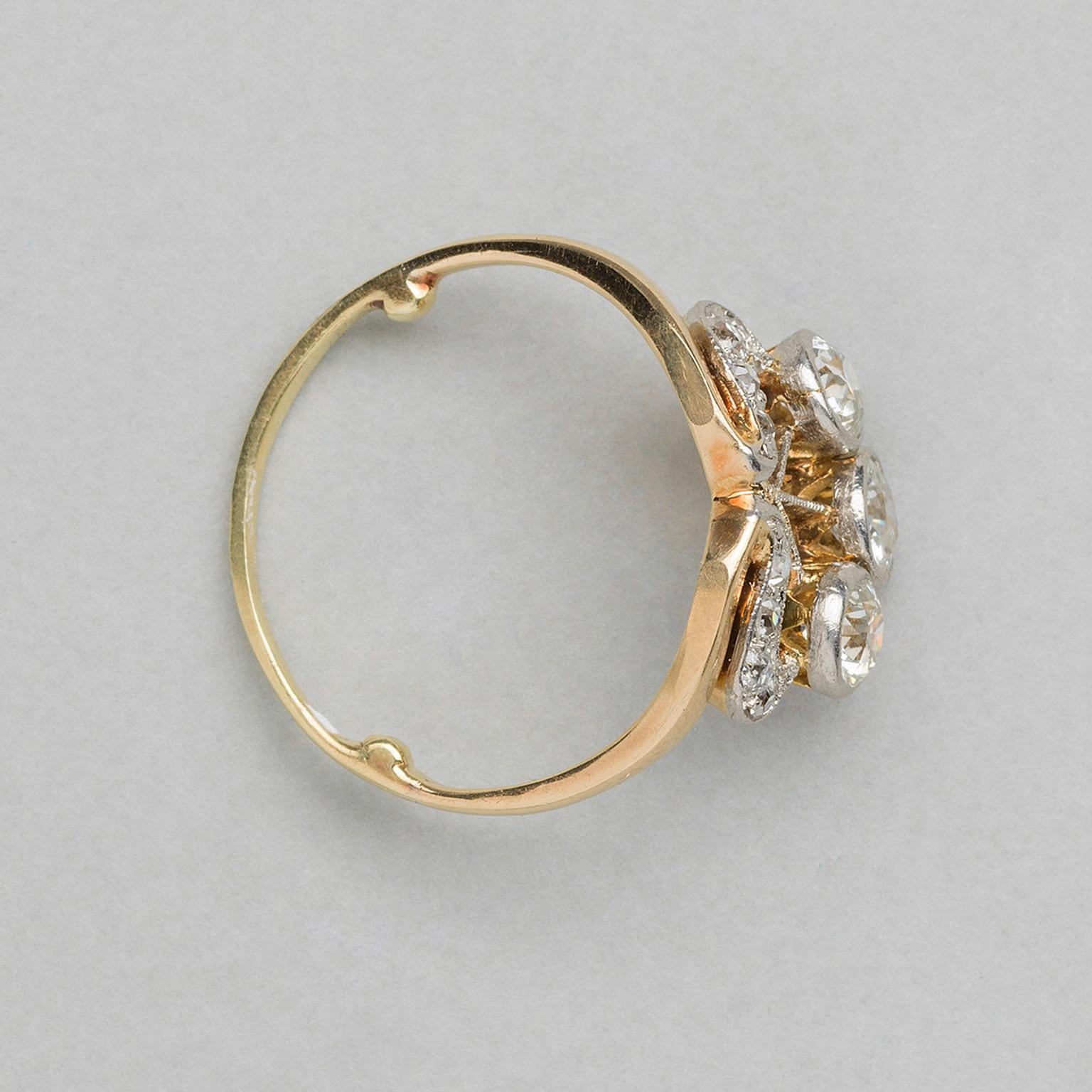 Blumenring aus Gold mit Diamanten (Edwardian)