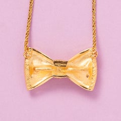 Gold and Diamond Fred Paris Bow Necklace