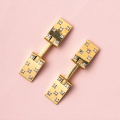 Gold and Diamond French Cufflinks
