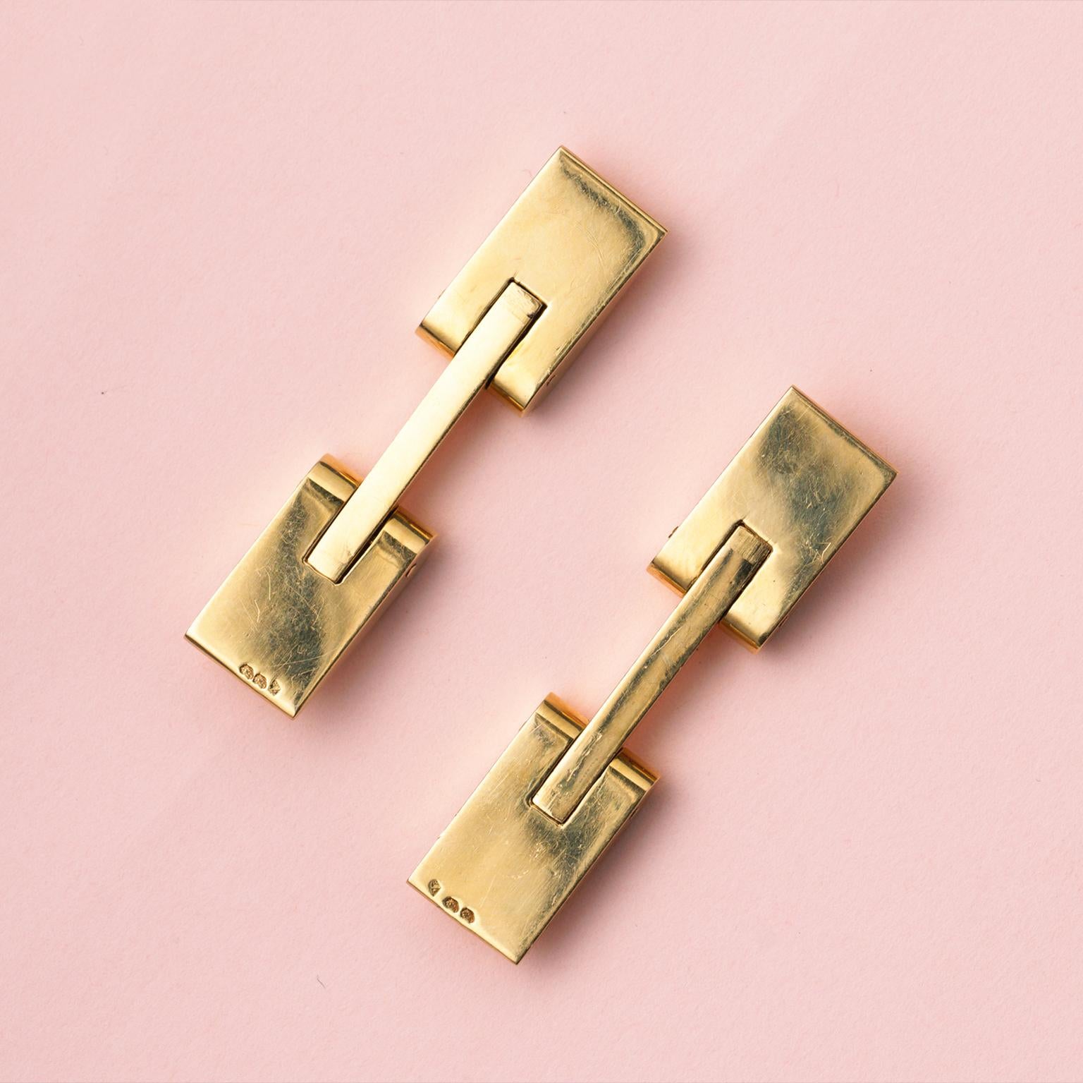 Gold and Diamond French Cufflinks 1