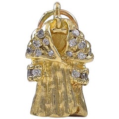 Gold and Diamond Fur Coat Charm