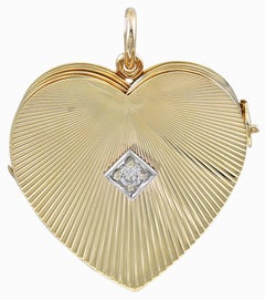 Gold and Diamond Heart Locket for Nine Photos