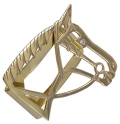 Gold and Diamond Horse Head Money Clip