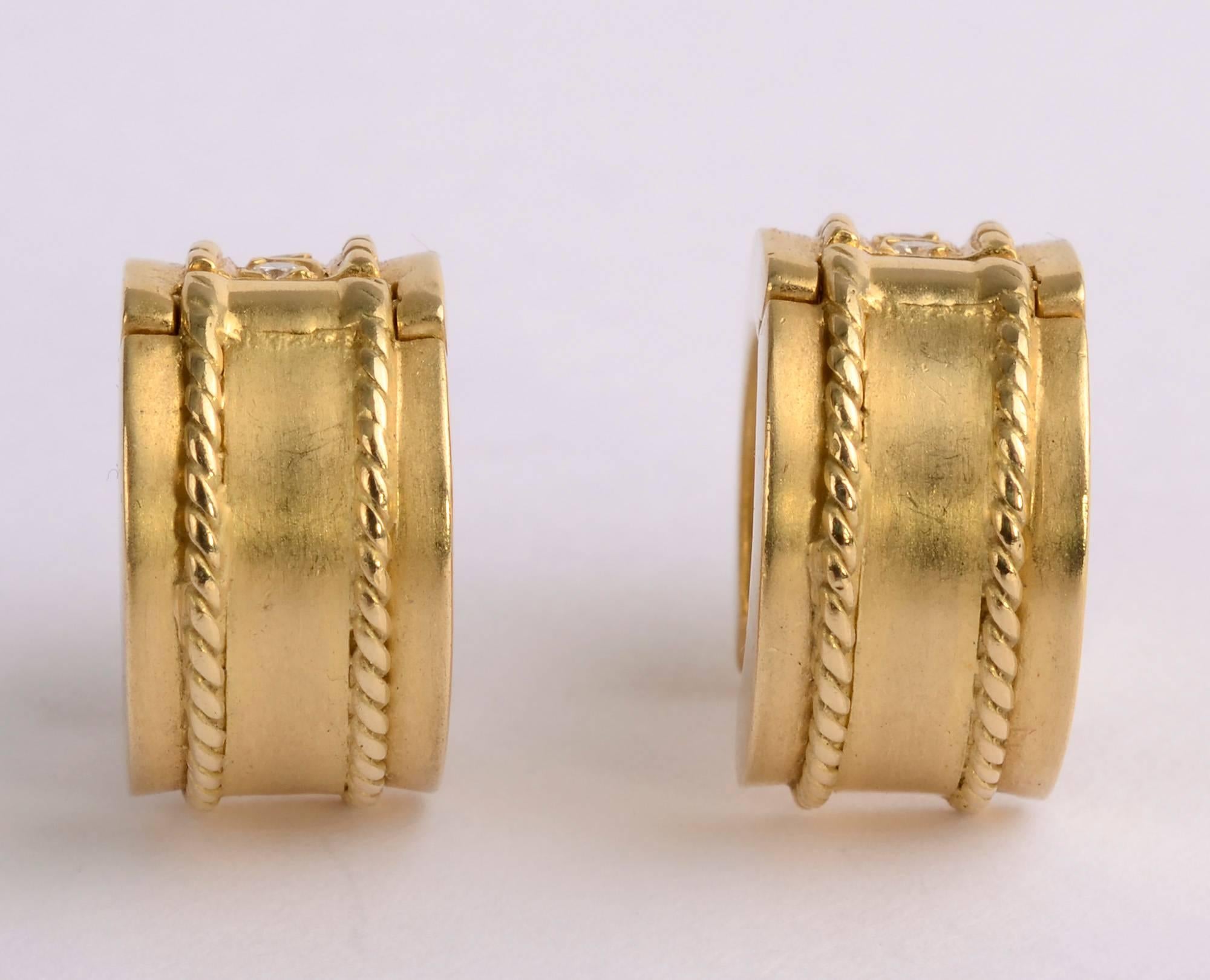  Diamond Gold Huggie Earrings 1