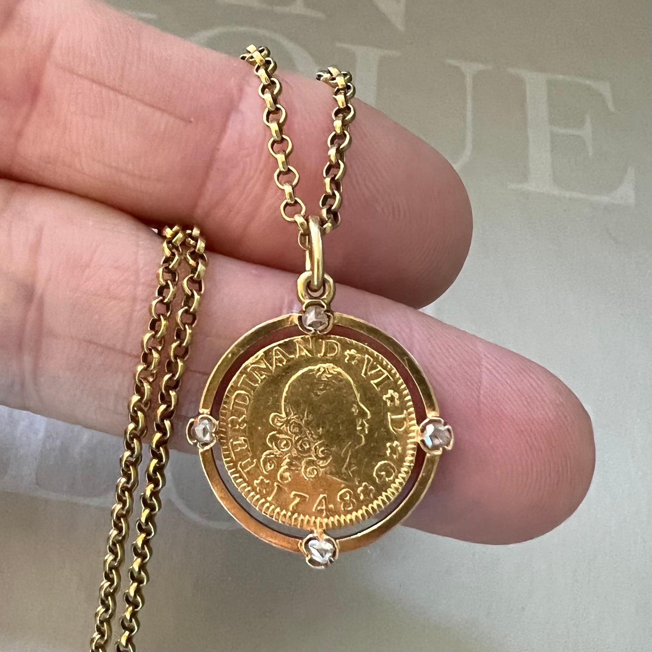 handmade necklace ancient coin pendant