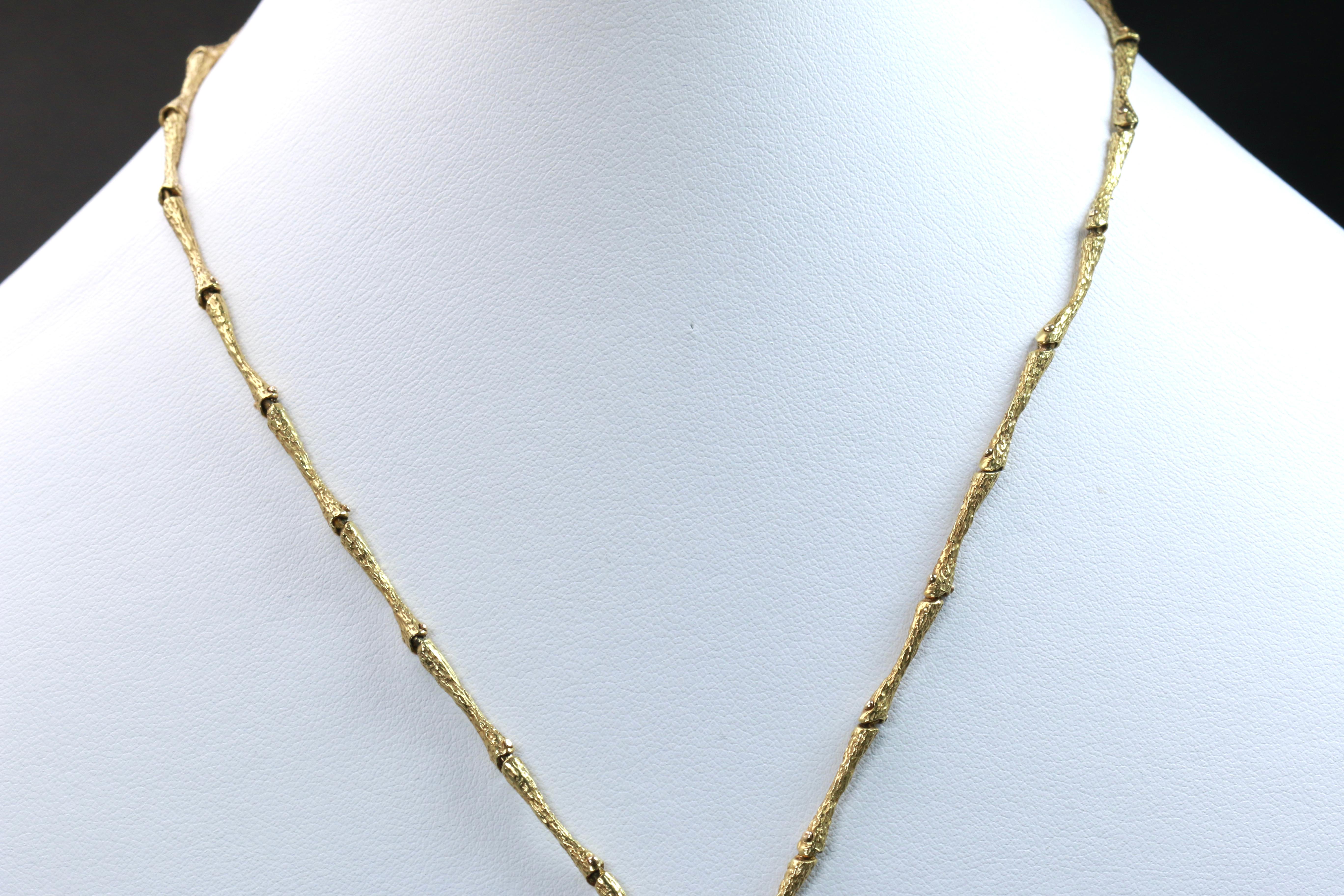 Gold and Diamond La Triomphe Necklace with Turqoiuse Pendant 1