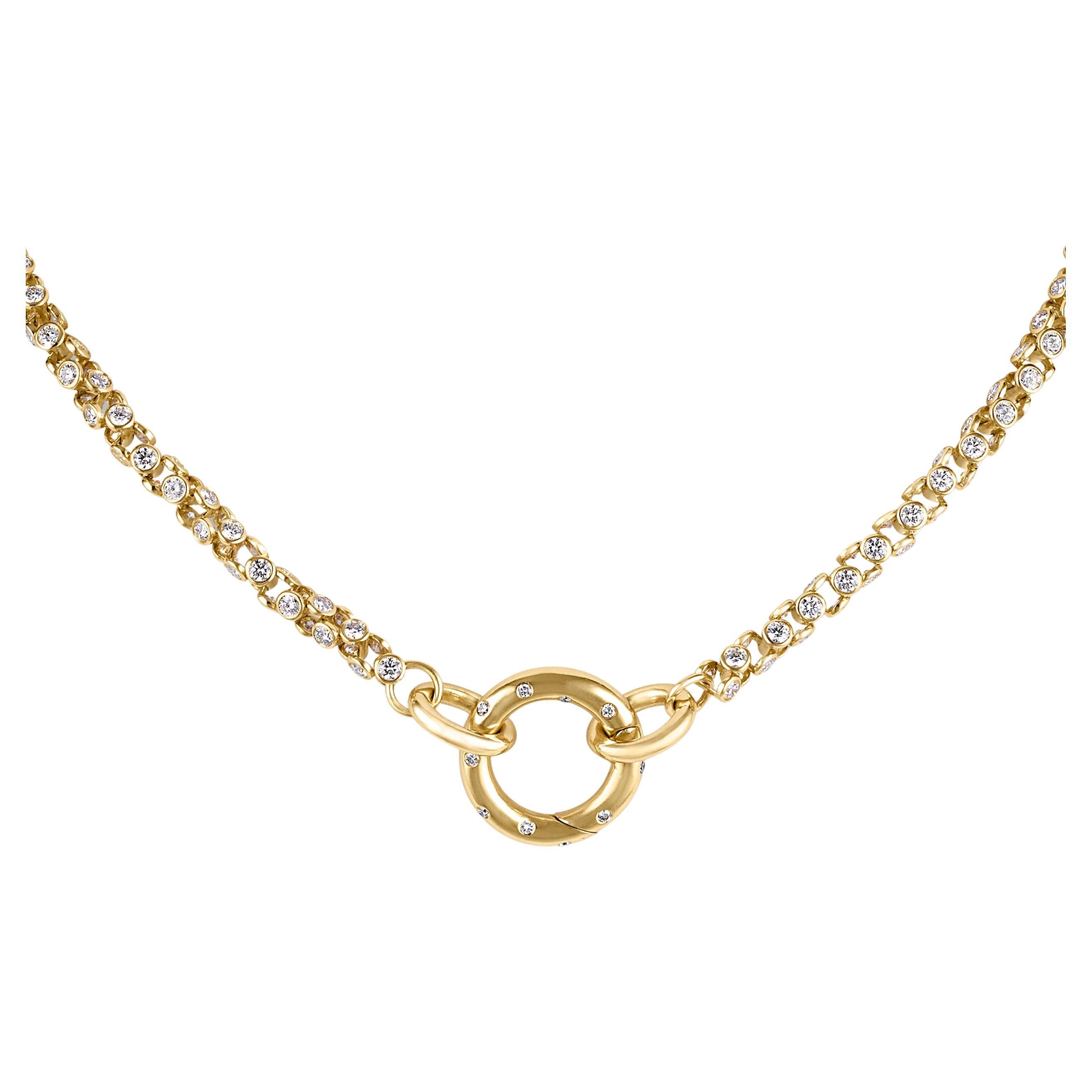 Oscar Heyman Sapphire and Diamond Necklace in 18K Gold with Platinum at ...