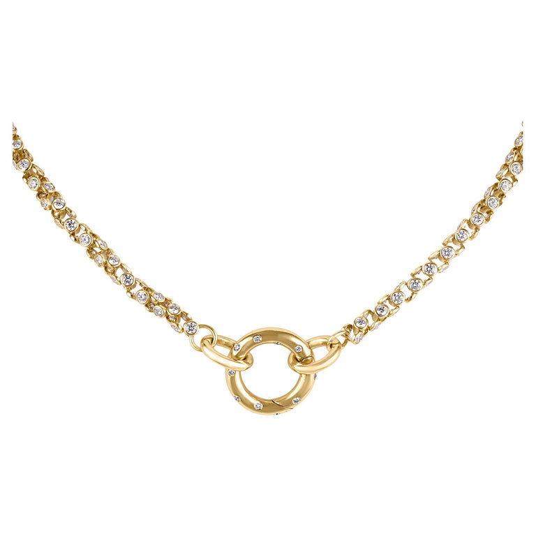 Gold and Diamond Link Necklace by Oscar Heyman For Sale at 1stDibs