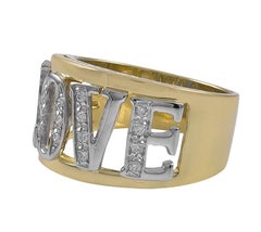Gold and Diamond 'LOVE' Ring