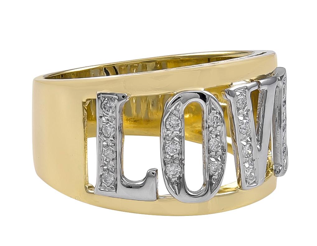 Ring 'LOVE' aus Gold und Diamanten im Zustand „Hervorragend“ im Angebot in New York, NY