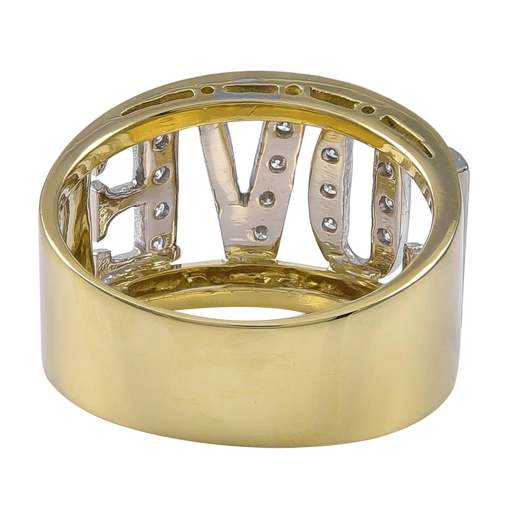 Ring 'LOVE' aus Gold und Diamanten für Damen oder Herren im Angebot