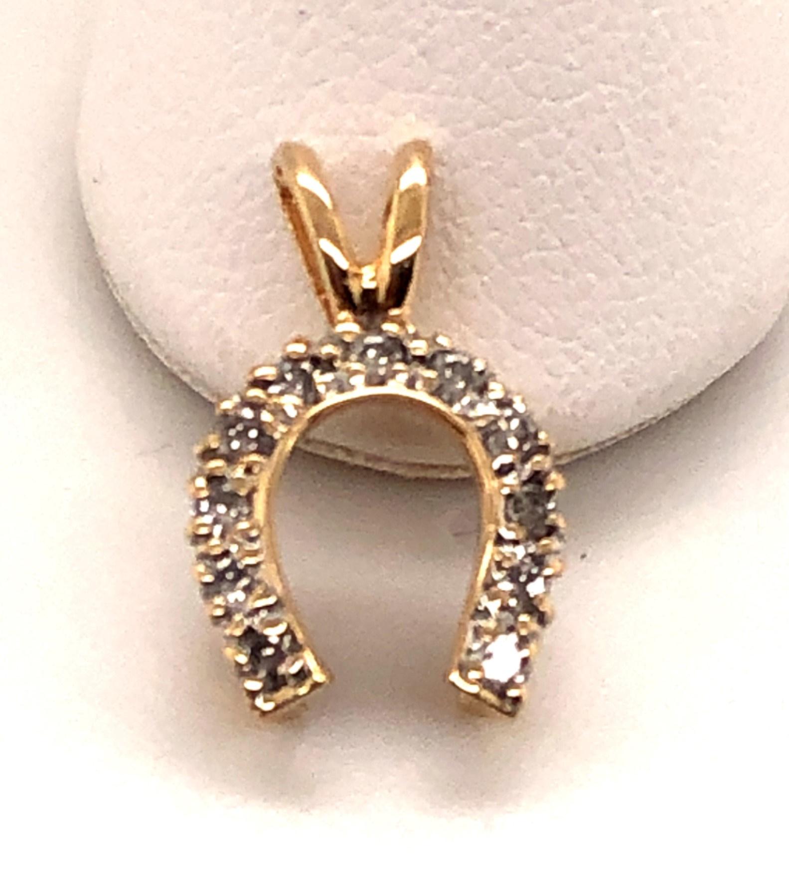 Contemporary Gold and Diamond Lucky Horseshoe Pendant