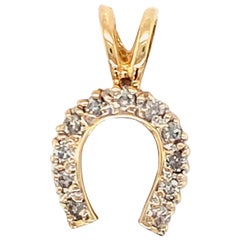 Gold and Diamond Lucky Horseshoe Pendant