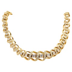 Retro Gold and Diamond Necklace