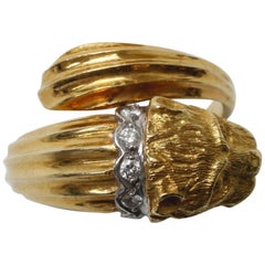 Gold and Diamond Panther Ring