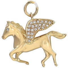 Gold and Diamond Pegasus Pendant/Charm