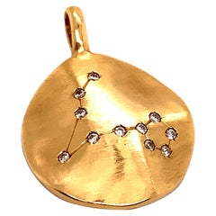 Gold and Diamond Pisces Constellation Charm