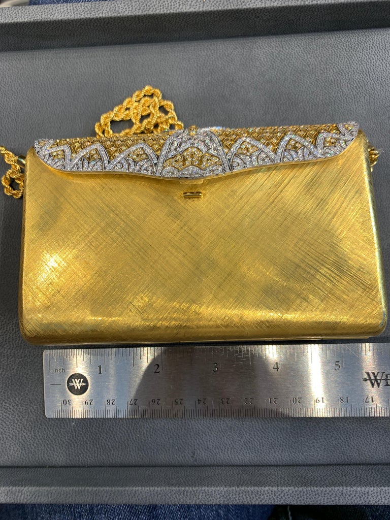 Gold and Diamond Pocket Book Bag For Sale at 1stDibs