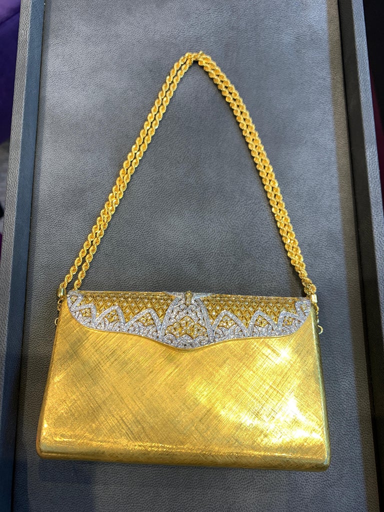 Gold and Diamond Pocket Book Bag For Sale at 1stDibs