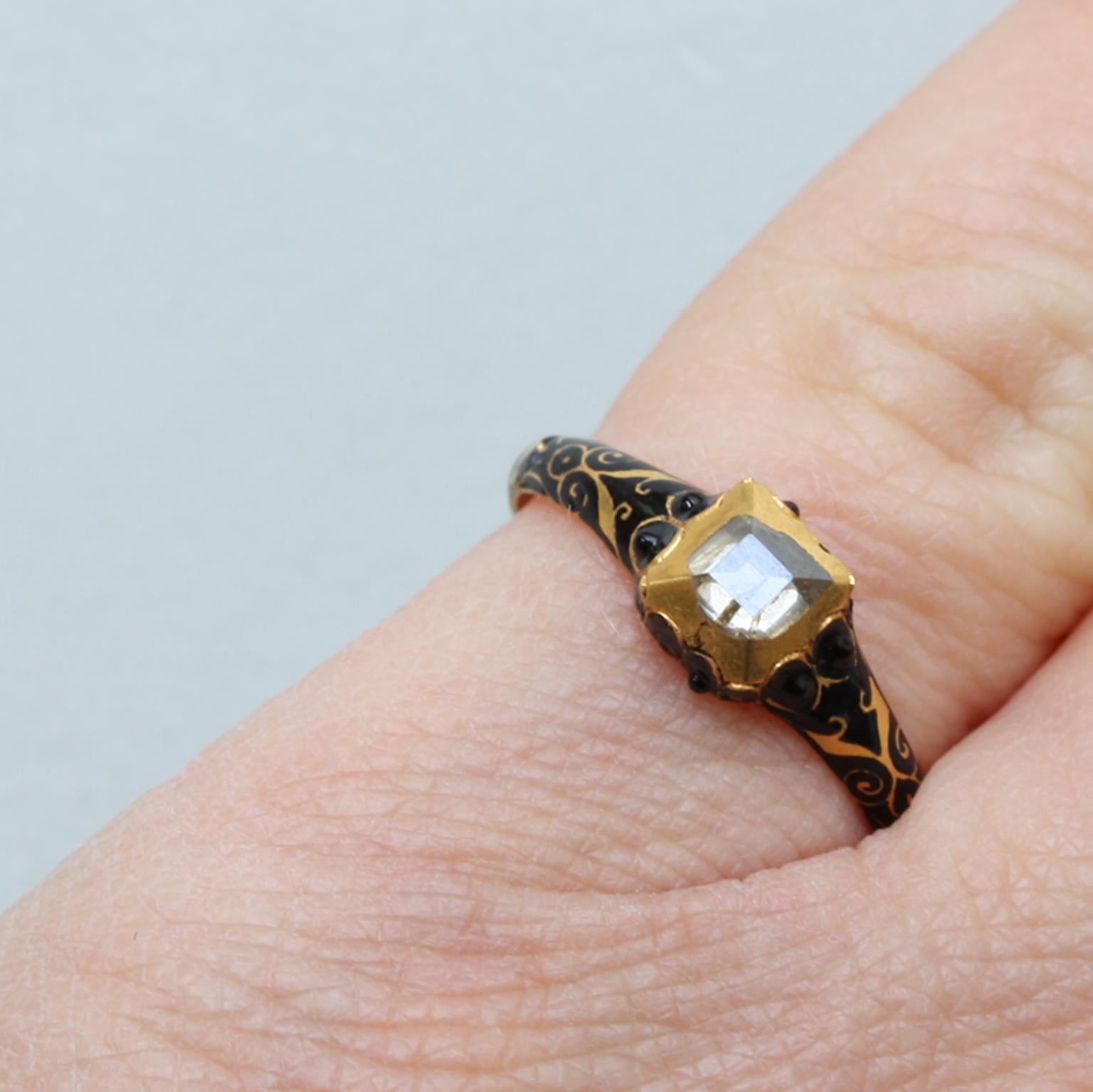 Renaissance-Ring aus Gold und Diamanten:: um 1600 für Damen oder Herren
