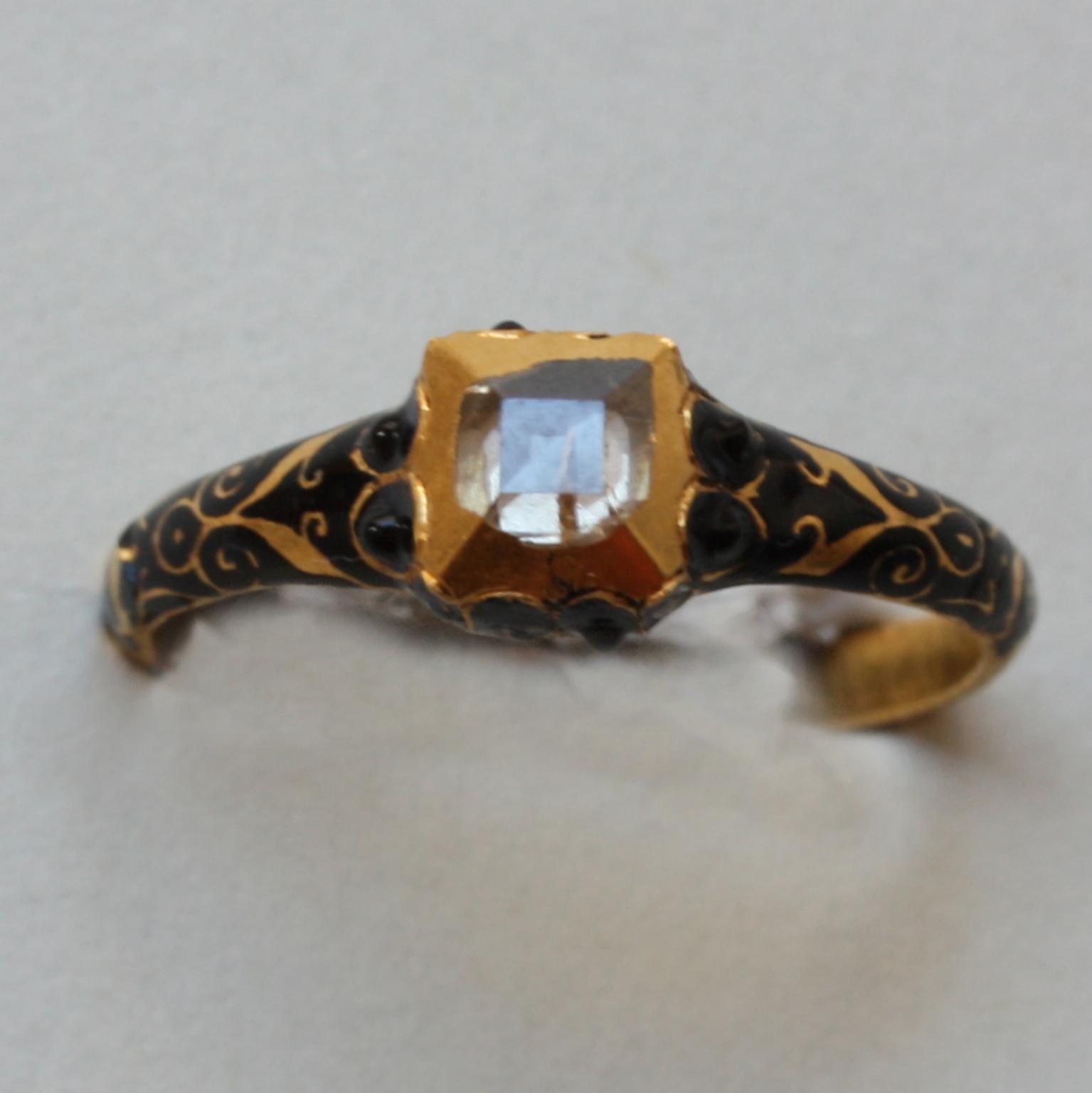 Renaissance-Ring aus Gold und Diamanten:: um 1600 1
