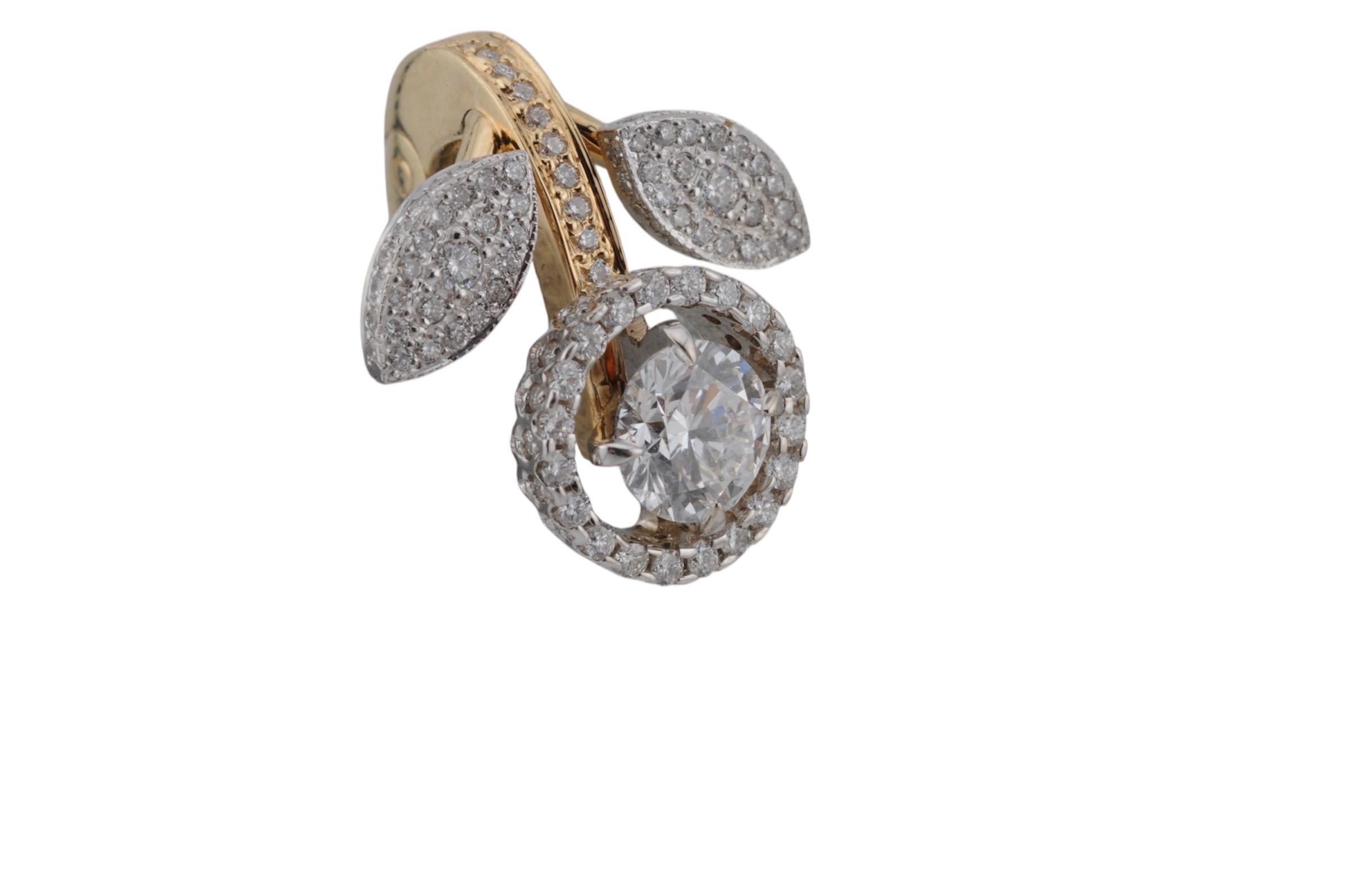 Set di oro e diamanti - Collier, orecchini e anello in vendita 5