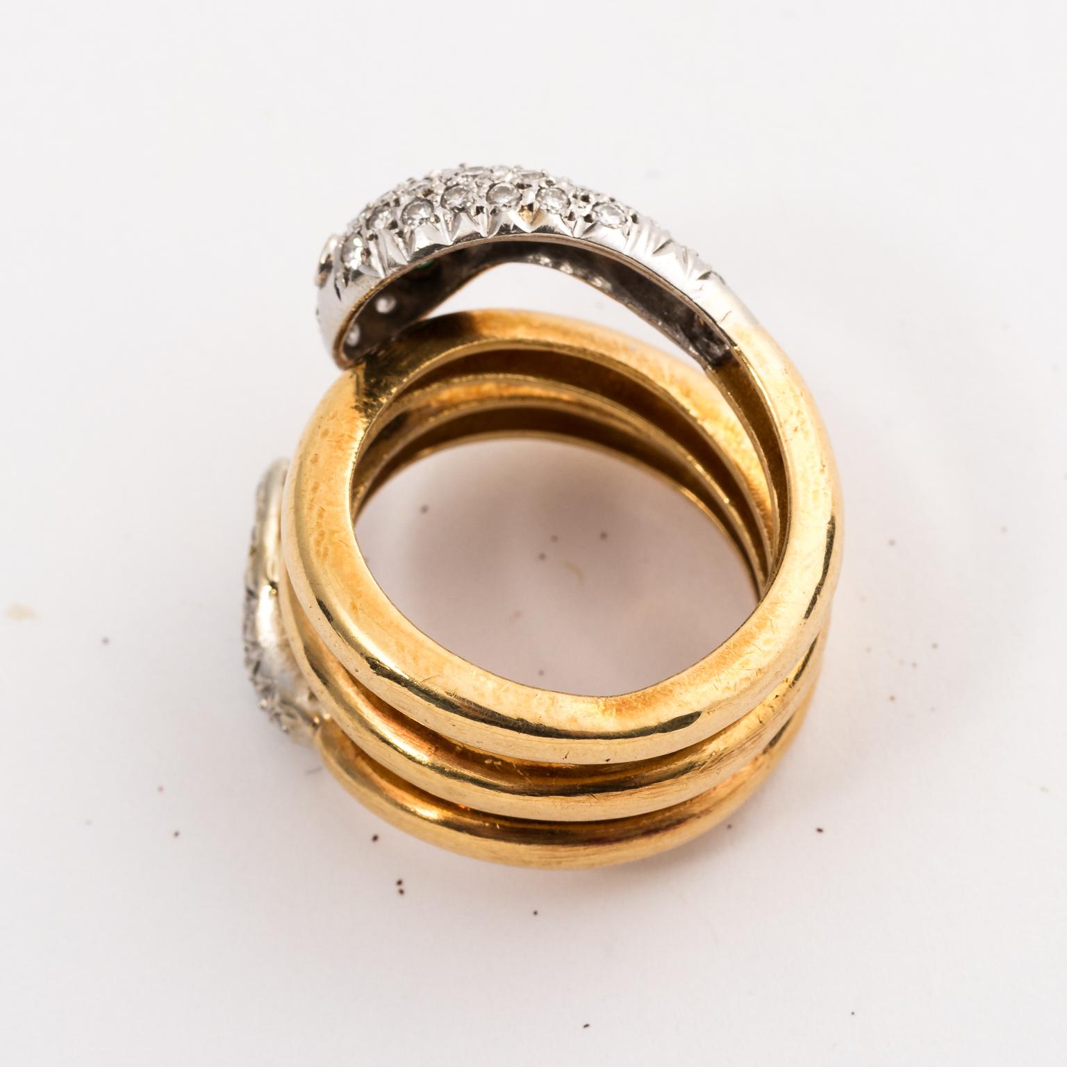 Gold and Diamond Snake Ring 2