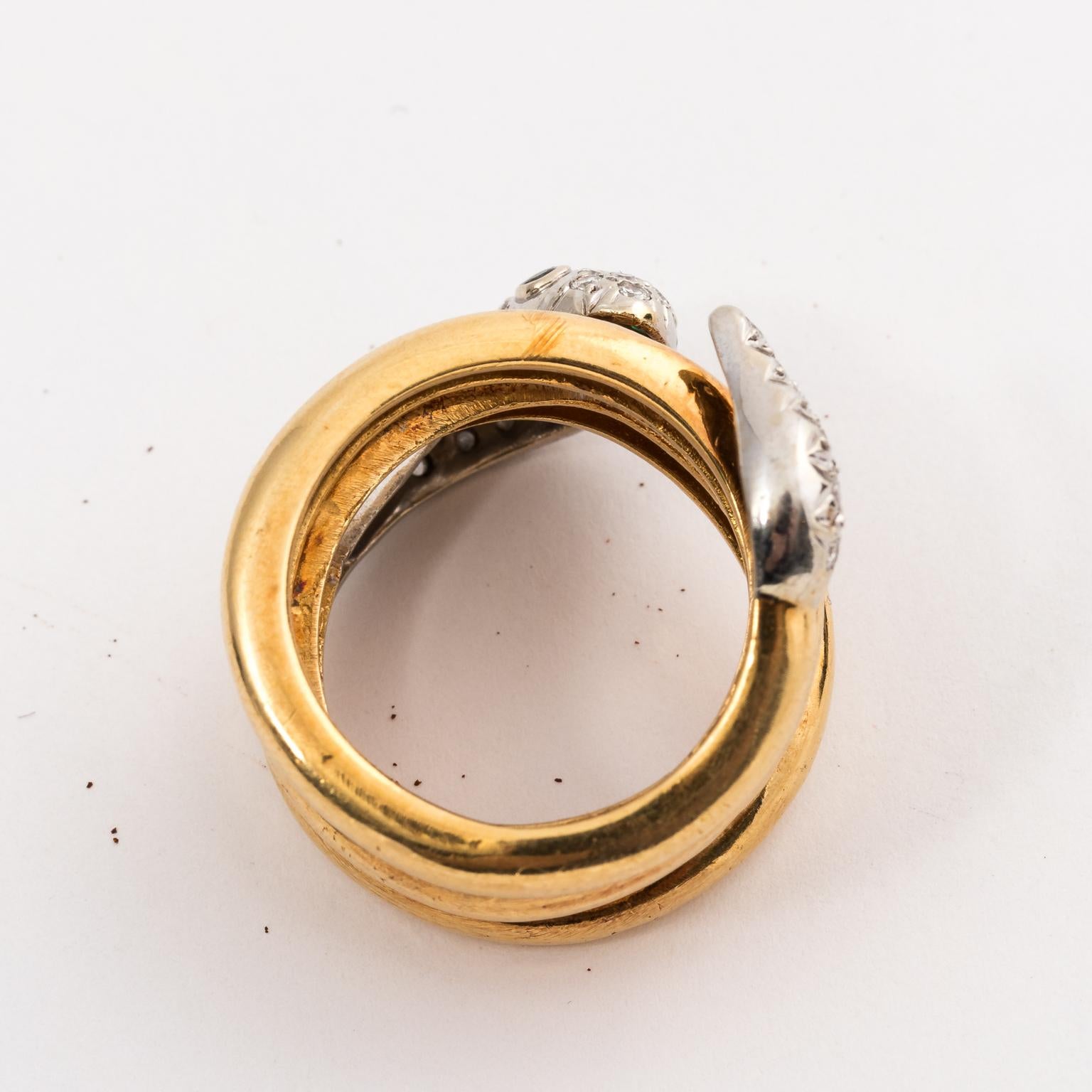 Gold and Diamond Snake Ring 3