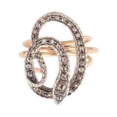 Gold and Diamond Snake Ring Gold and Diamond Snake Ring