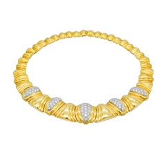 Gold And Diamond Statement Necklace 18K