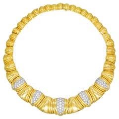 Gold And Diamond Statement Necklace 18K